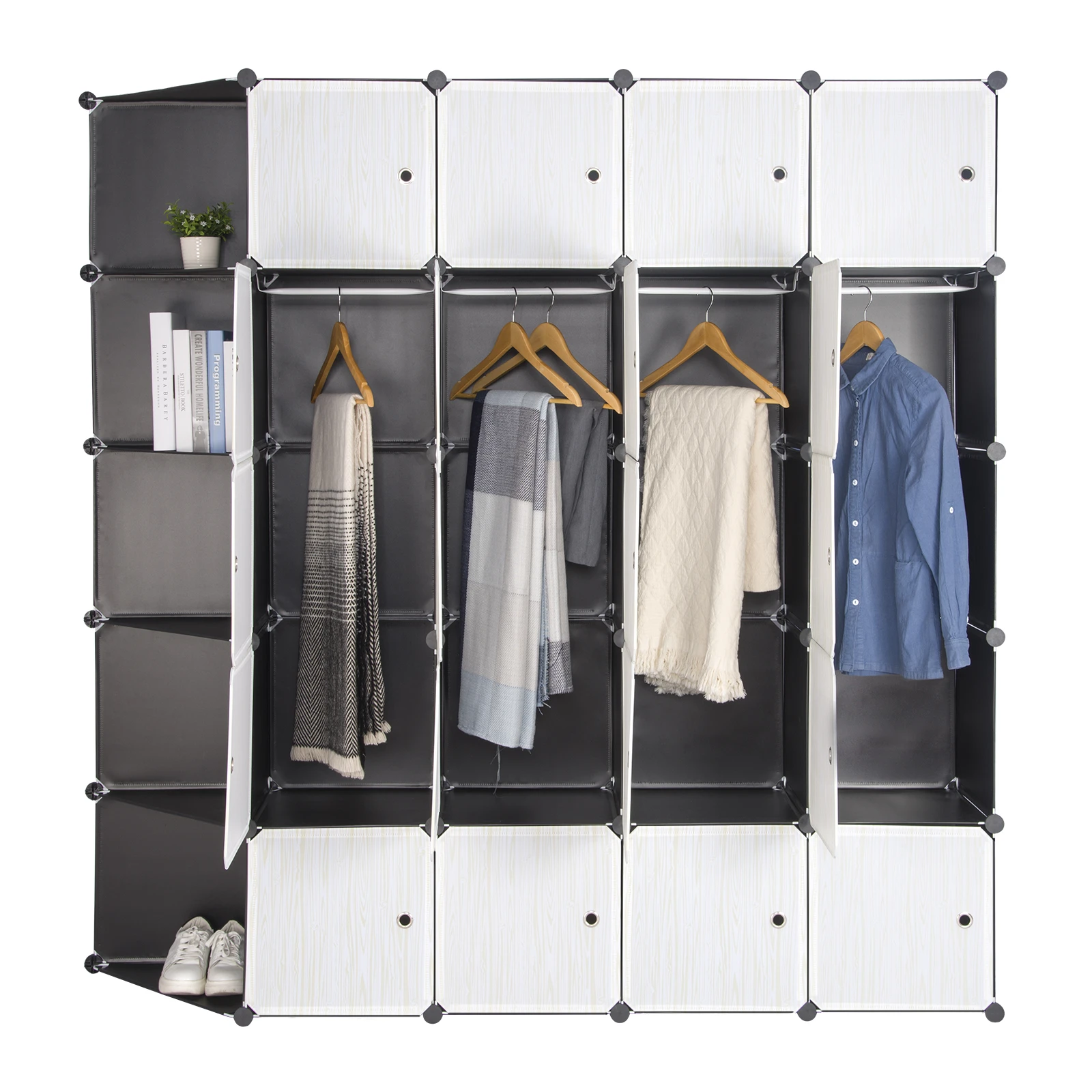 Welsprekend kraai Broederschap Woltu Grote Diy Assemblage Moderne Eenvoudige Kast Kledingkast 4 Kleding  Opknoping Staaf 13 Rekken Unit Voor Schoenen Boeken Opslag Met deuren| Kledingkast| - AliExpress