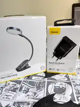 Baseus Book Light USB Led Rechargeable Mini Clip-On Desk Lamp Light Flexible Nightlight