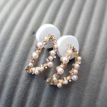 S925 aguja diseño coreano pendientes de Metal geométrico Irregular círculo lágrima perla simulada pendientes para las mujeres regalo