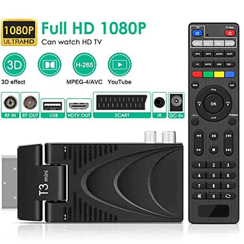 FTA DVB-T2 спутниковый ТВ приемник TNT цифровой Terrestre H.265 Full HD 1080P Тернер Youtube DVB-T Wifi