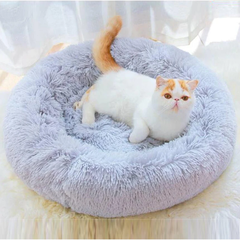 Пончик для кошки, теплая флисовая кровать для собаки, коврик для питомца, подушка для шезлонга для маленьких, средних и больших собак, домашний коврик для щенка, коврик для питомца