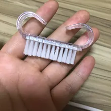 Cepillo de limpieza de uñas para manicura, cepillo de limpieza de uñas para cuidado del polvo, suave, rosa, para pedicura, portátil