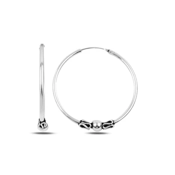 

Silver 925 Sterling 30mm Oxidized Ring Earrings