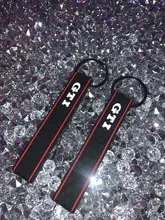 GTI Label Strips Shape SOFT RUBBER KEYCHAIN KEYRING KEY CHAIN KEY RING for GTI