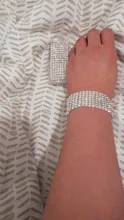 Pulsera elástica con diamantes de imitación de cristal para mujer, brazalete de oro ostentoso, joyería nupcial para boda, 4/5/8 filas