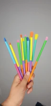 Docolor-brochas de maquillaje profesionales, 15 Uds., para base en polvo, sombra de ojos, pelo sintético, coloridas