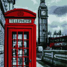Алмазная мозаика GF 3617 Лондонская телефонная будка 40*50