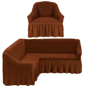 

Cover for corner sofa and one armchair, Brown
