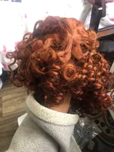 Orange Colored Human Hair Wigs Scalp Top Full Machine Made Wig Loose Wave Indian Indian