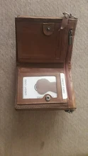 ¡Caliente! Cartera de cuero genuino para mujer, monedero pequeño Rfid plegable, monedero para hombre y mujer