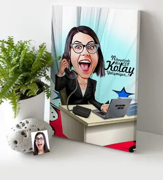 

Personalized Women 'S CEO Cartoon Canvas Table (30x50 cm.) 1