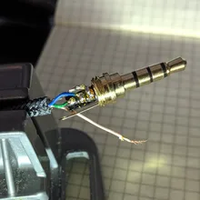 Conector de Audio de 3,5mm de alta calidad, adaptador de auriculares chapado en oro de 4 polos para auriculares estéreo DIY/auriculares de reparación