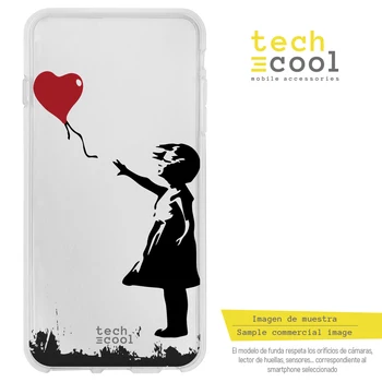 

FunnyTech®Silicone Case for Huawei P Smart 2019 l Banksy Graffiti Girl transparent balloon