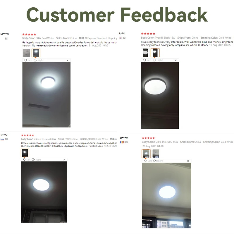 Round LED Panel Ceiling Light, 15W-50W, Surface Mount for Indoor Home, Kitchen, Bedroom Lighting