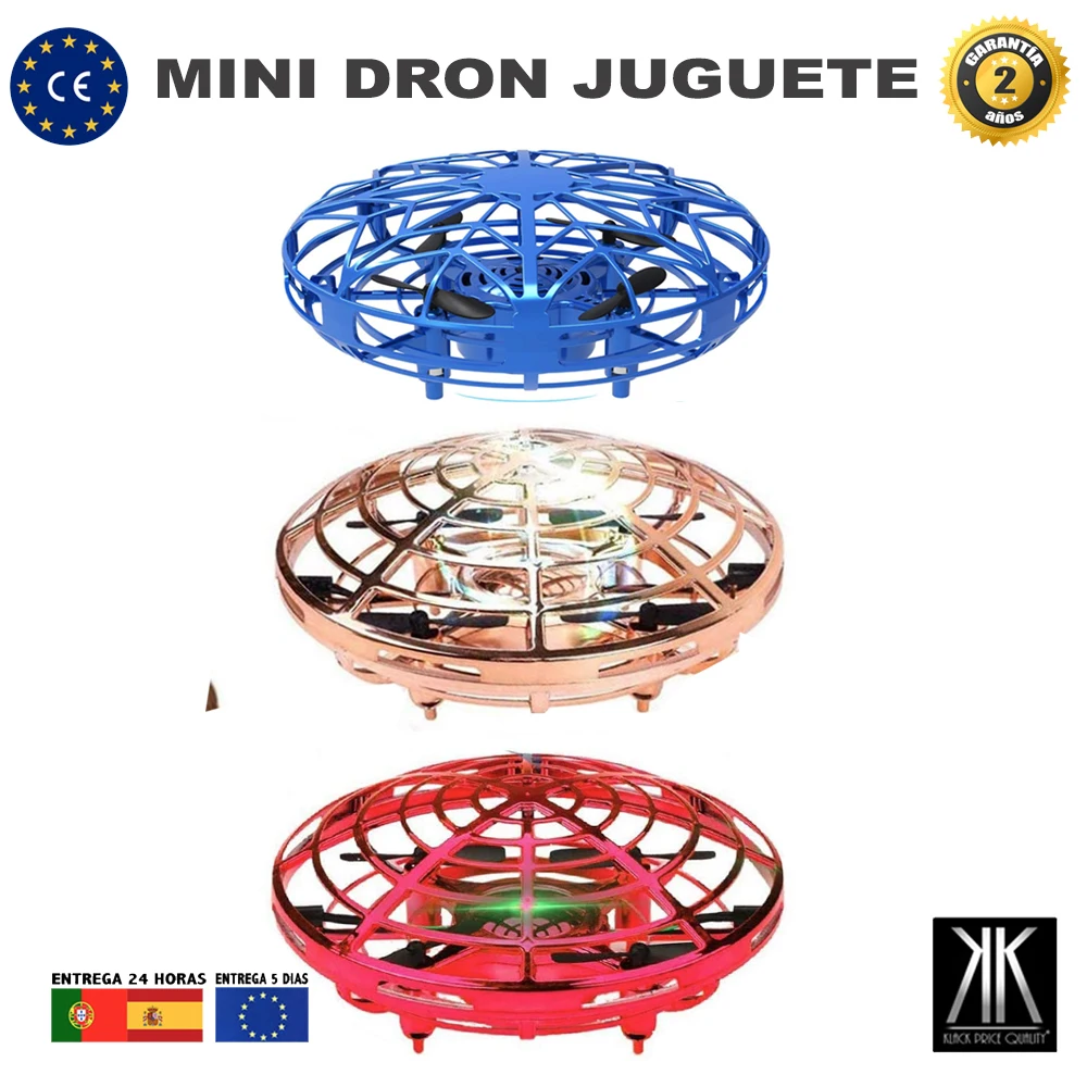 Mini Dron para niños y Adultos Helicóptero con Luces LED Juguete Volador Interactivo infrarrojo Regalos niño niña