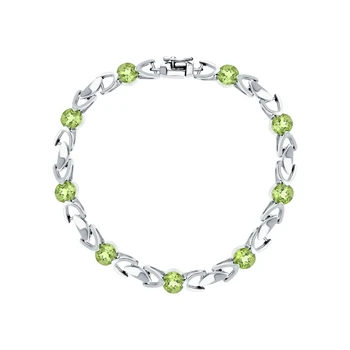 

Silver Bracelet with хризолитом sunlight sample 925