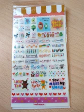 6 unidades/juego Kawaii, libro planificador de mercado de dibujo bonito, diario, decorar pegatinas de papelería, álbum de recortes transparente de PVC