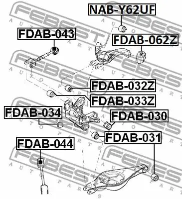 Сайлентблок задней цапфы Ford Explorer V 13 FEBEST FDAB-032Z