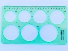 Regla de plástico círculos plantilla geométrica plantilla y regla medición estudiantes accesorios escolares calientes