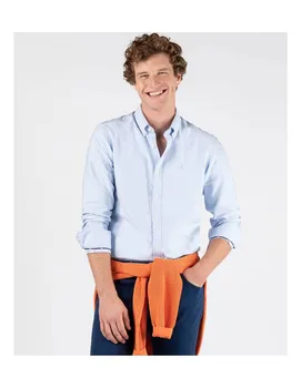 

Plain long-sleeved goose branding shirt in turquoise