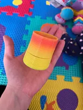 Círculo del arco iris para niños, de desarrollo temprano Juguetes Divertidos, educativo, plegable, bobina de resorte de plástico, juguetes mágicos creativos, 1 Uds.