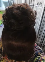 LUPU-extensiones de cabello sintético rizado moño de pelo de Donut, postizos de fibra de alta temperatura, con banda de goma