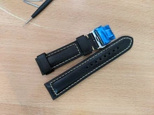 Maikes-correas de reloj de cuero genuino hechas a mano, de 18mm, 20mm, 22mm y 24mm, con hebilla de mariposa Universal