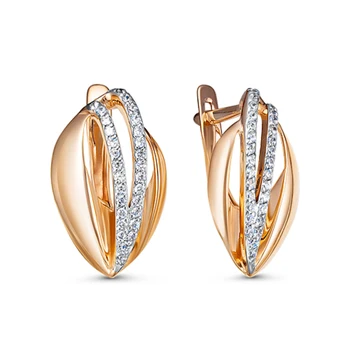 

10-09011 mink gold 585 sterling silver earrings