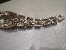 De la mujer pulsera de plata antigua pulsera reloj gris Diamante de imitación acero reloj con correa para mujer esfera redonda mujer reloj de cuarzo mujer reloj regalo