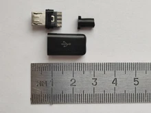 10 pcs/lot Micro USB 5P 30V 1.5A Micro/MINI USB Connectors Plastic Shell Jack Tail Male