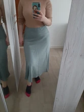 Marchitas de verano faldas mujer moda 2020 midi faldas Inglaterra Oficina satén alto cintura simple Falda larga elegante de las mujeres