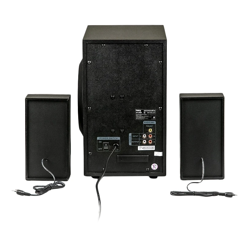 Колонки для компьютера DIALOG AP-240B черный (суммарная мощность 65 Вт; Bluetooth; фазоинвертор; ЖК дисплей; магнитное э