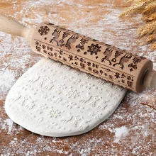 Рождество тиснение Скалка выпечки печенье лапша печенье, фондан, пирог тесто гравировкой ролик олень; Снежинка