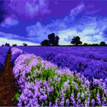Алмазная мозаика GF 3629 Тучи над лавандовым полем 40*50