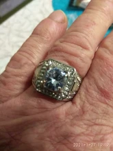 FDLK suntuoso de los hombres de aleación de Zinc de anillo de 2,0 quilates Natural cristal CZ blanco anillo venda de boda de los hombres joyería de fiesta