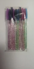 Zwellbe-Paquete de 25/50 Uds. De cepillo para maquillaje de pestañas, desechables, con mango de diamante, varitas de rímel, utensilio de extensión de pestañas