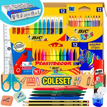 

Pack Kawaii Papeleria school supplies around Cole Primary pens Highlighters eyeliners Colores You useful College school line