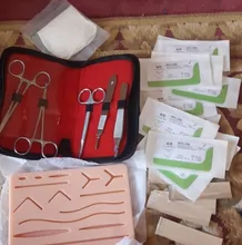 Needle-Scissors Training-Kit Suture Silicone-Pad Medical-Skin Teaching Resource-Kit Study