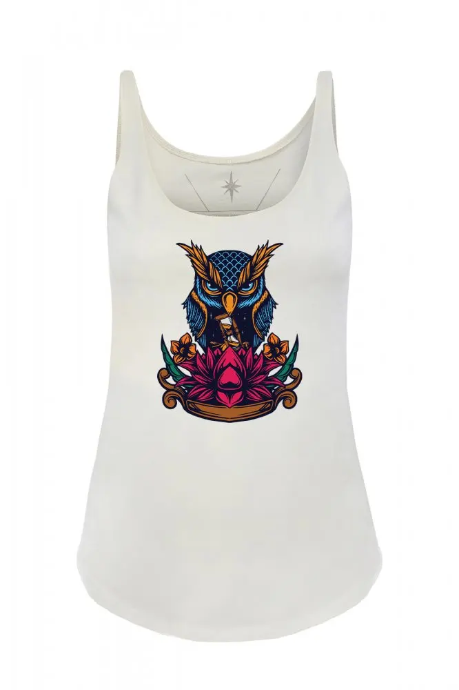 Angemiel Wear Flower and Owl Motif Cotton White Women 'S Shoulder Blouse Undershirt | Женская одежда