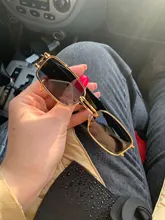 Gafas de sol rectangulares para hombre y mujer, lentes de sol rectangulares de lujo, cuadradas, de Metal Vintage, UV400, 1 Uds., 2020