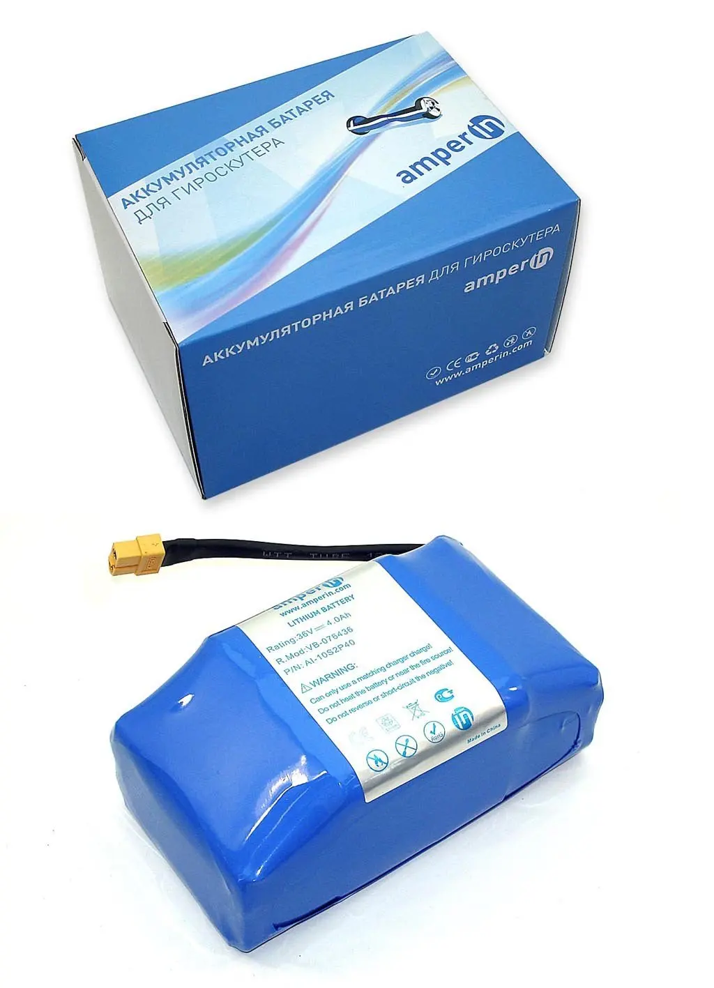 Аккумулятор Amperin 10S2P для гироскутера 36V 4.0Ah Li-ion | Электроника