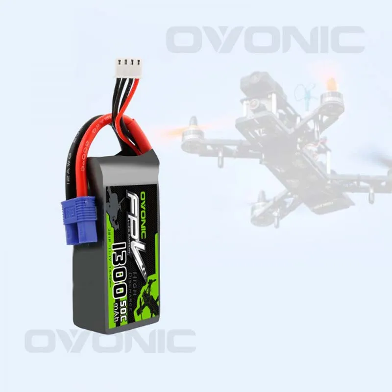 

OVONIC 11.1V 1300mAh 3S 50C LiPo Battery Pack with EC3 Plug for Aircraft Airplane