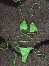 Hirigin-Bikini femenino fluorescente con cuello para atar nudo, traje de baño fluorescente con realce, cuello halter, cintura media, perfecto para playa