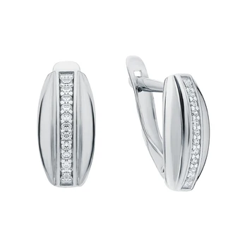 

Silver earrings with cubic zirconia sunlight sample 925 test