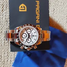 PAGANI Design-Reloj de cuarzo deportivo para Hombre, cronógrafo de lujo, de acero inoxidable, zafiro, resistente al agua, nuevo, 2021