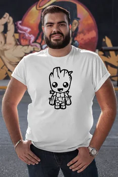 

Angemiel Wear Groot Vector White Men 'S Cotton Big Size T-Shirt