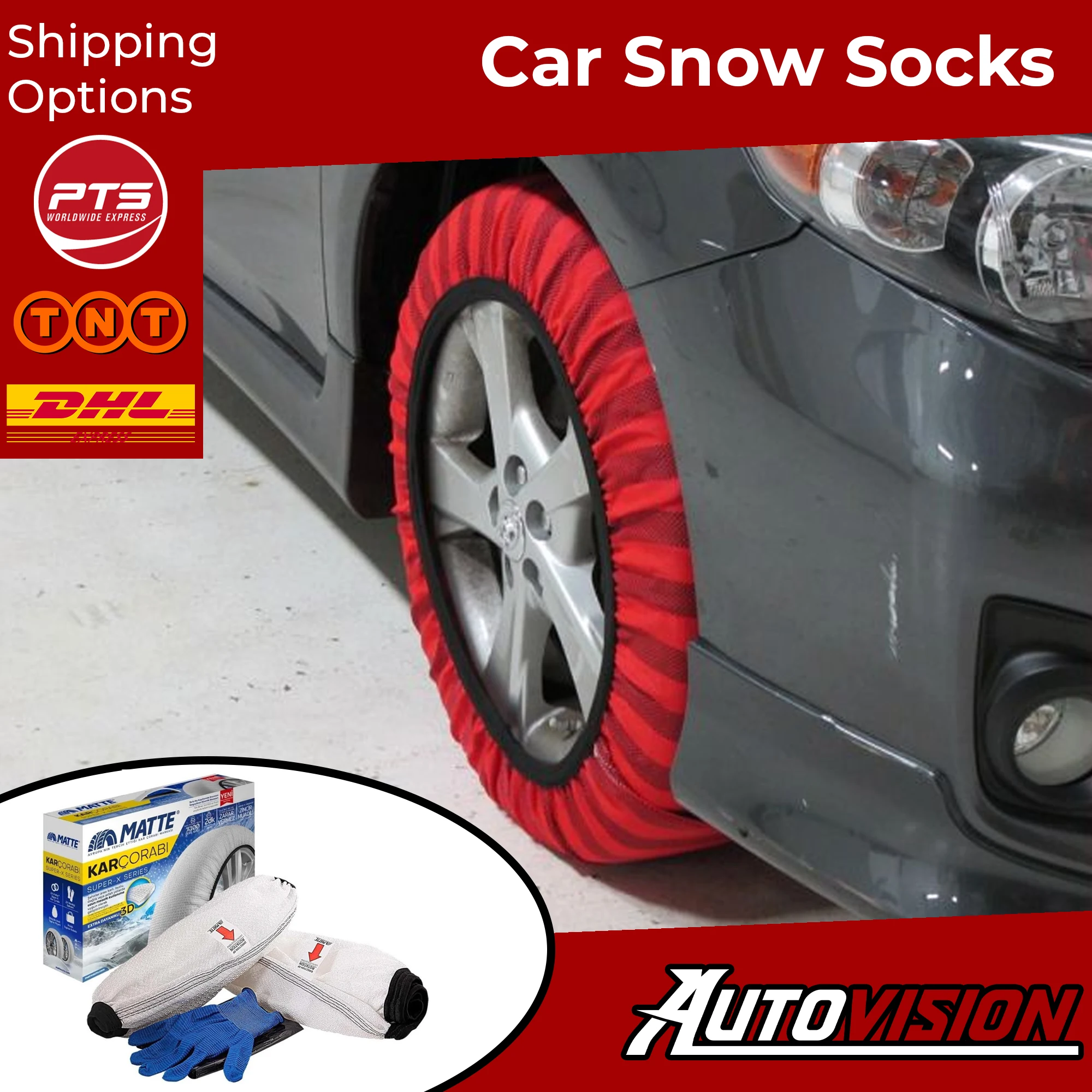 Car Tire Snow Socks for Winter Classic (Textile Snow Chain For Safe