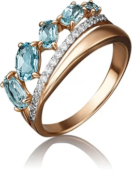 

Yuz platinum ring with Topaz and cubic zirconia in red gold