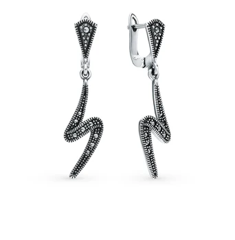 

Silver earrings with marcasite sunlight sample 925