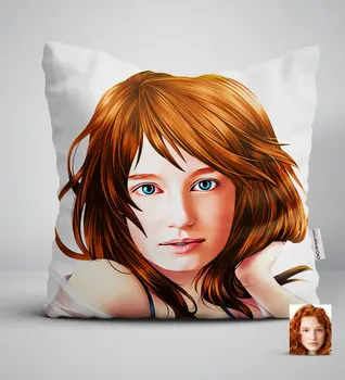 

Personalized Women 'S Abstract Caricature Of White Yastık-17